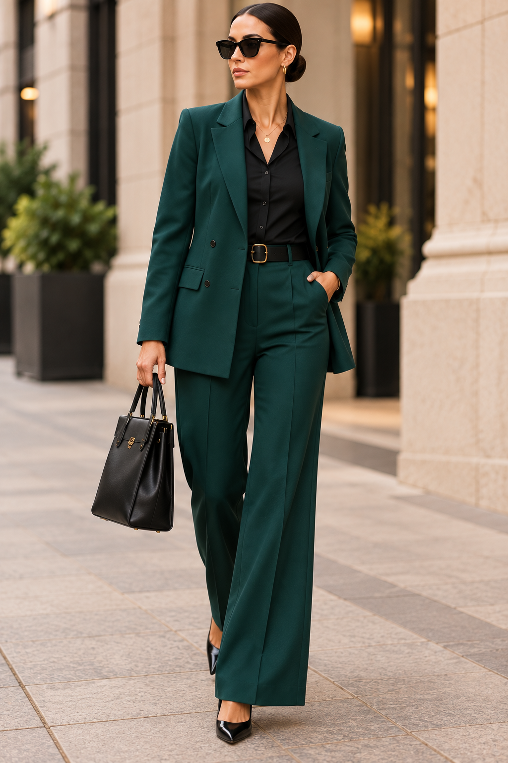 Woman in an animal-print fashion look